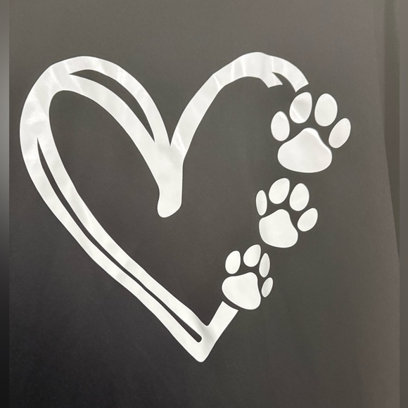 Black T-Shirt with Heart and Paw Prints - Picture 3 of 4